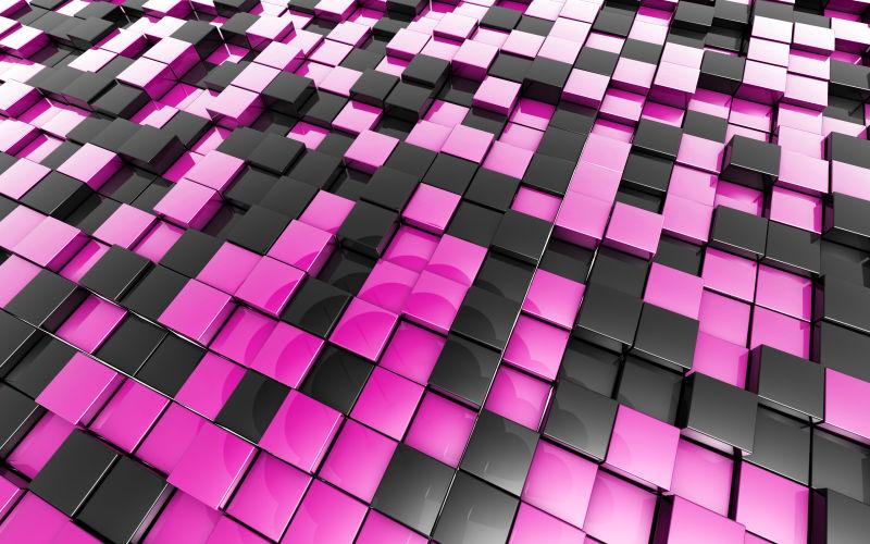 黑色粉色的立方体