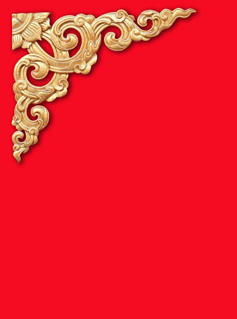 红色背景中的金龙纹理