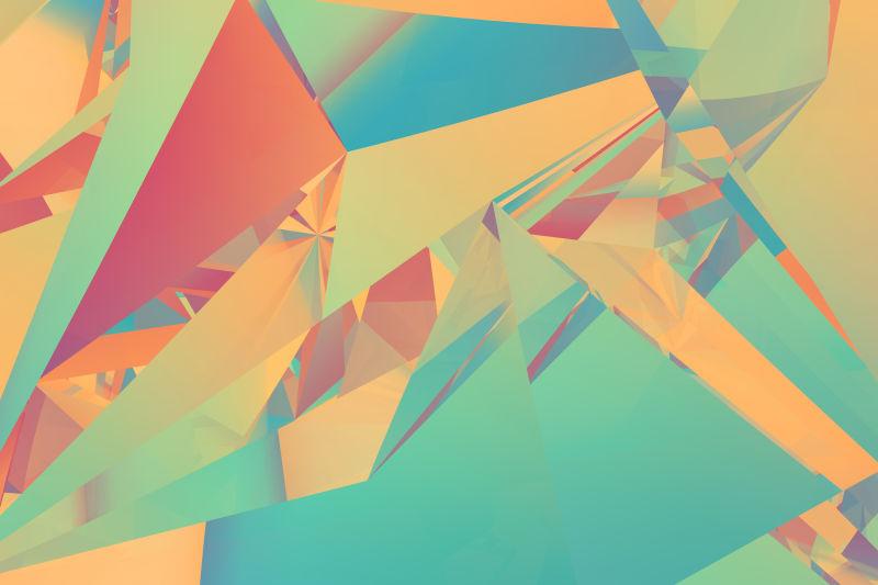 水晶折射的三角形背景