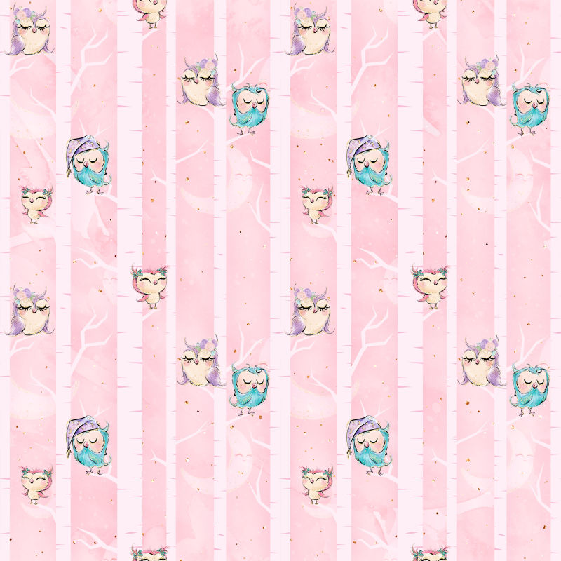 粉色背景猫头鹰