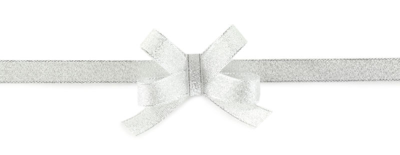 银色蝴蝶结丝带