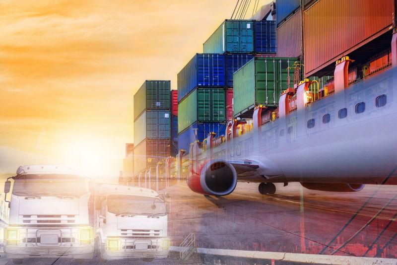 物流运输货运船概念