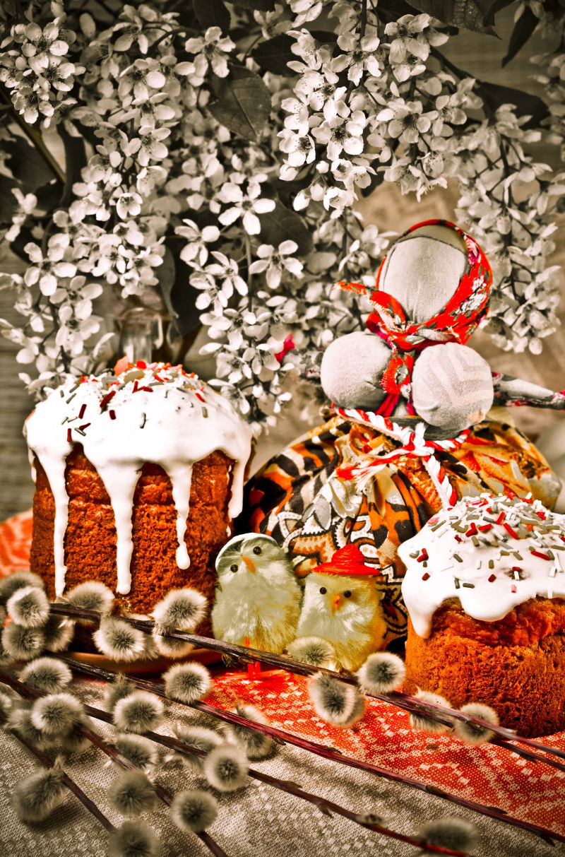 美味的甜点与面包