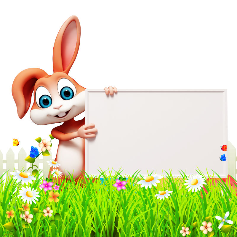 拿着画板的兔子