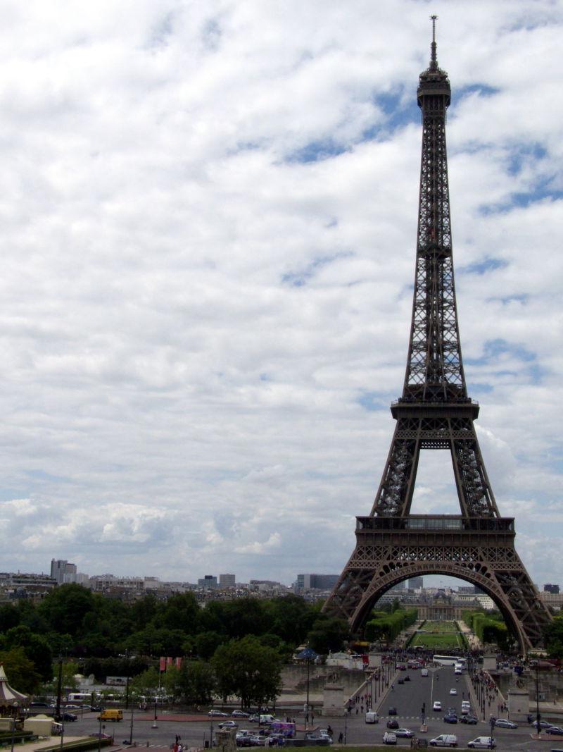 晴空下的埃菲尔铁塔