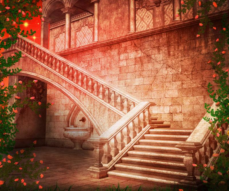 楼梯城堡幻想背景图片 美丽的梦幻的楼梯城堡幻想背景素材 高清图片 摄影照片 寻图免费打包下载