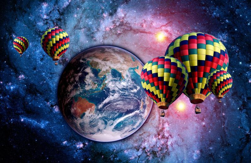 地球外太空的热气球