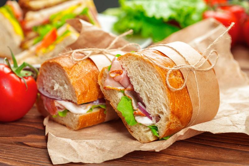 美味的培根芝士面包