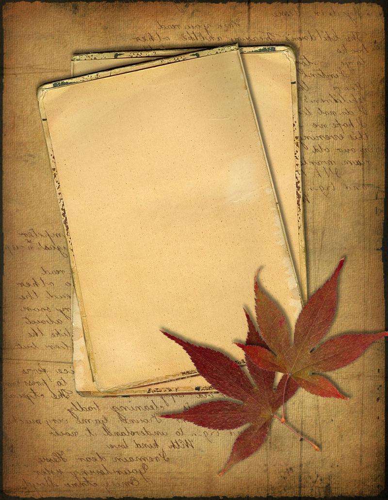 秋叶剪贴式风格的废纸设计