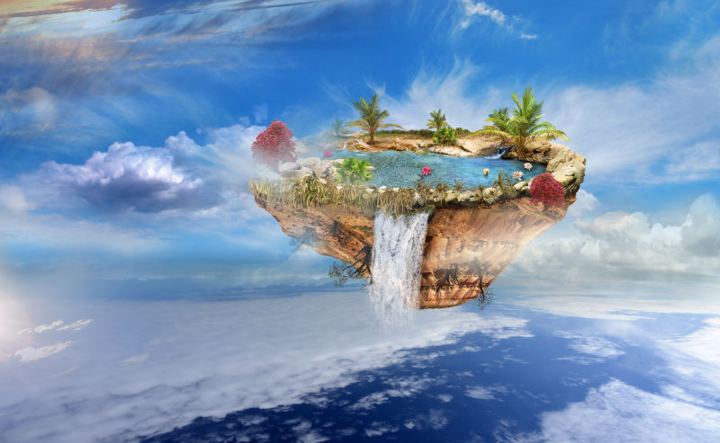 空中岛屿梦幻图片