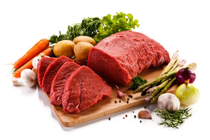 生鲜牛肉和蔬菜香料