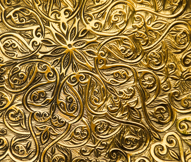 金色的复古花纹抽象背景