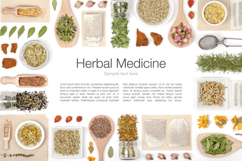 白色背景的茶叶