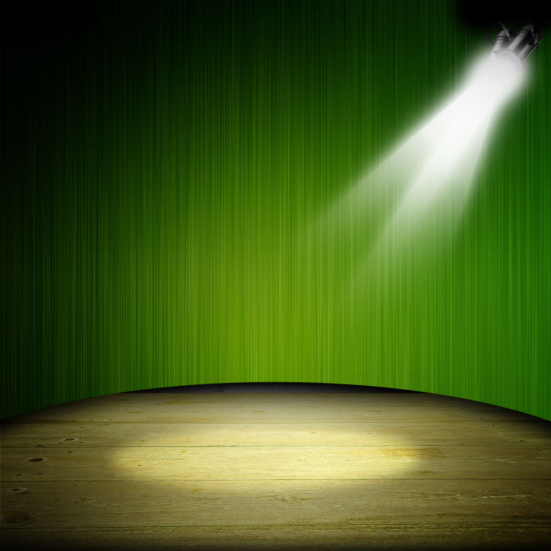 绿色银幕上的灯光