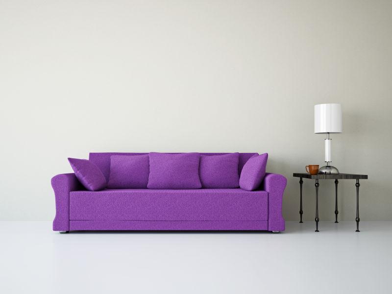 淡紫色沙发搭配图图片