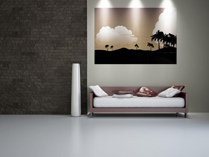 客厅的白色沙发