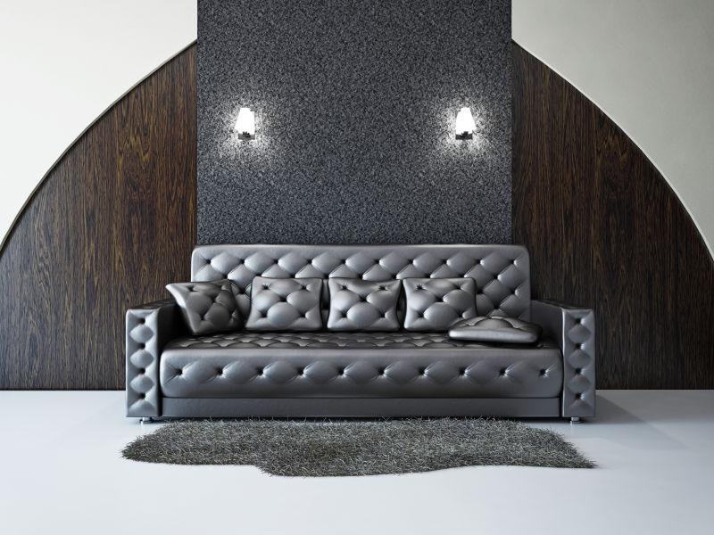 客厅的银色沙发