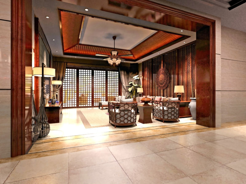 豪华的红木室内设计