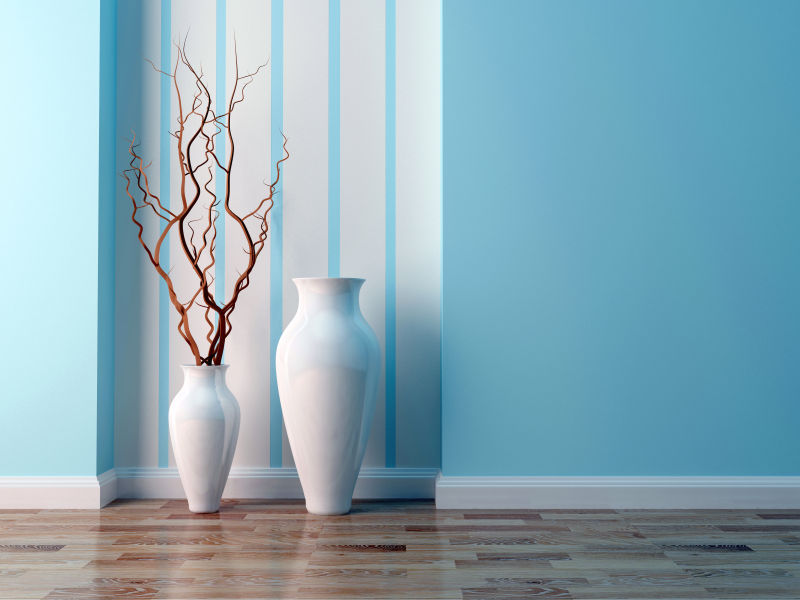 现代风格的室内花瓶摆设