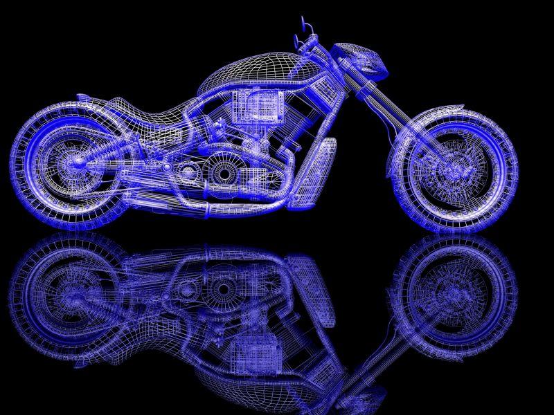 黑色背景3d摩托车