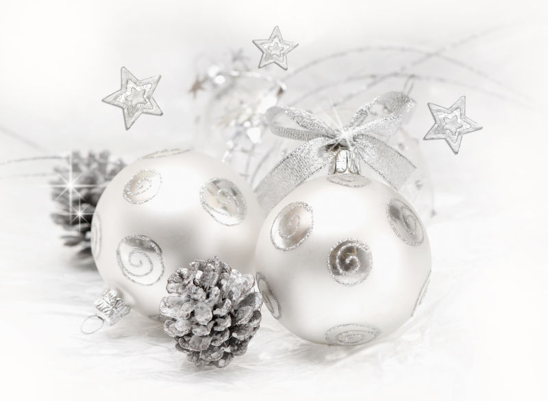 圣诞节银色球装饰