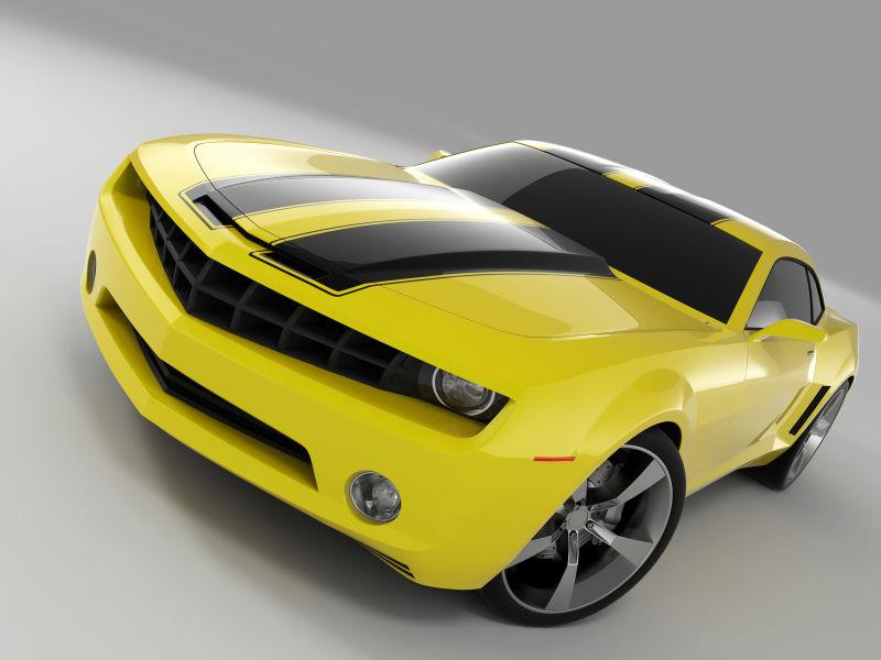 黄色雪佛兰跑车