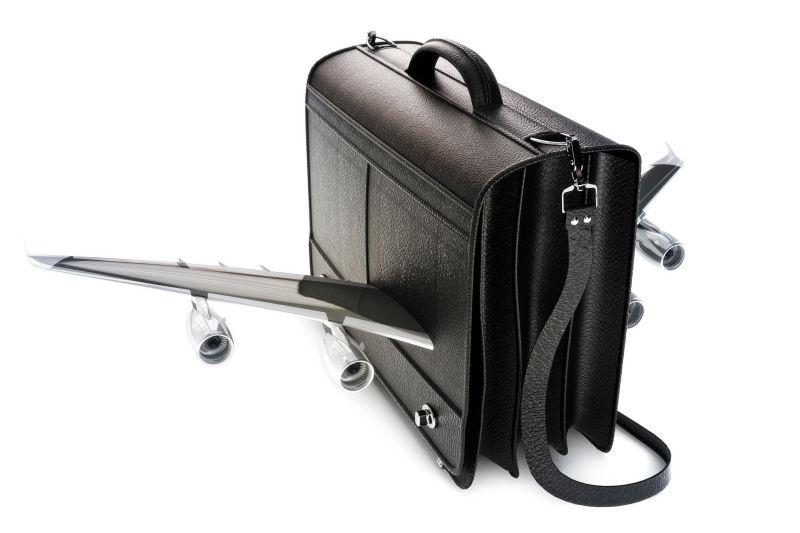 旅行商务黑皮手提箱