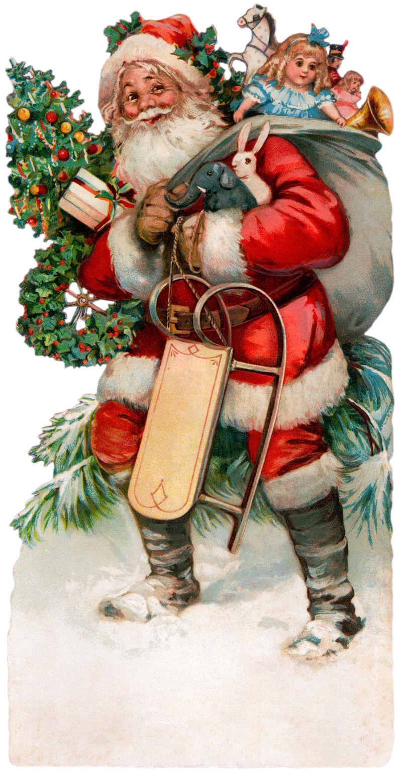 一个带有圣诞老人的礼物