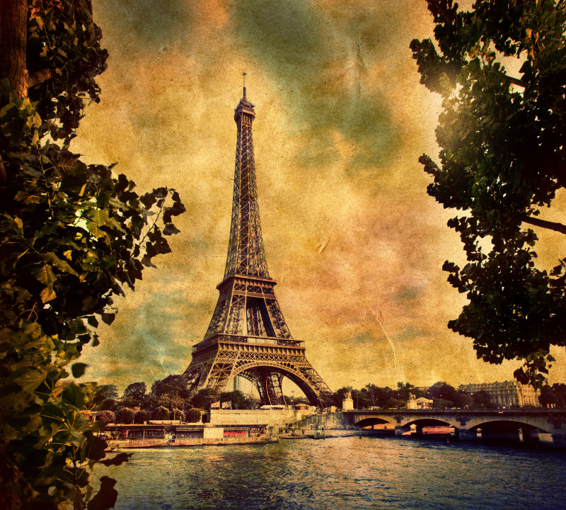 复古风格巴黎埃菲尔铁塔