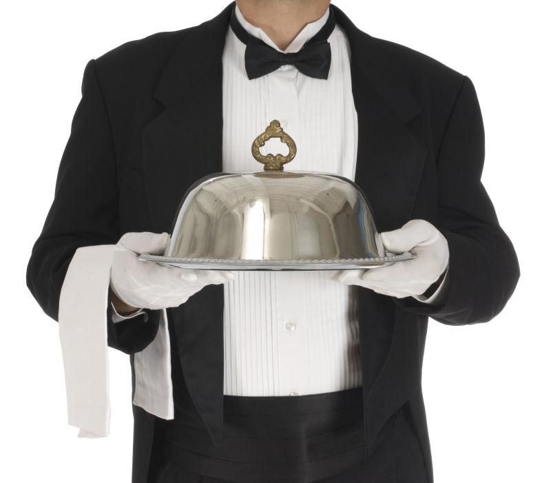 端着银盘的服务生