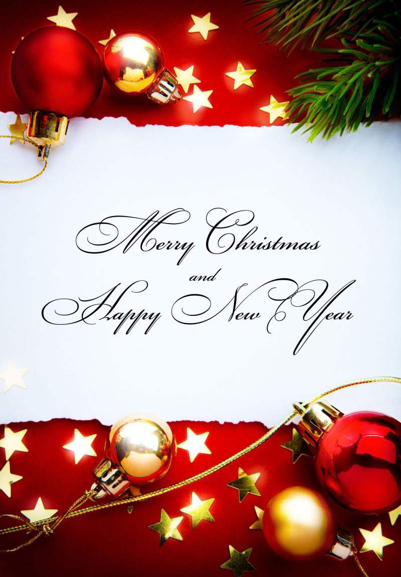 红色背景下圣诞节贺卡