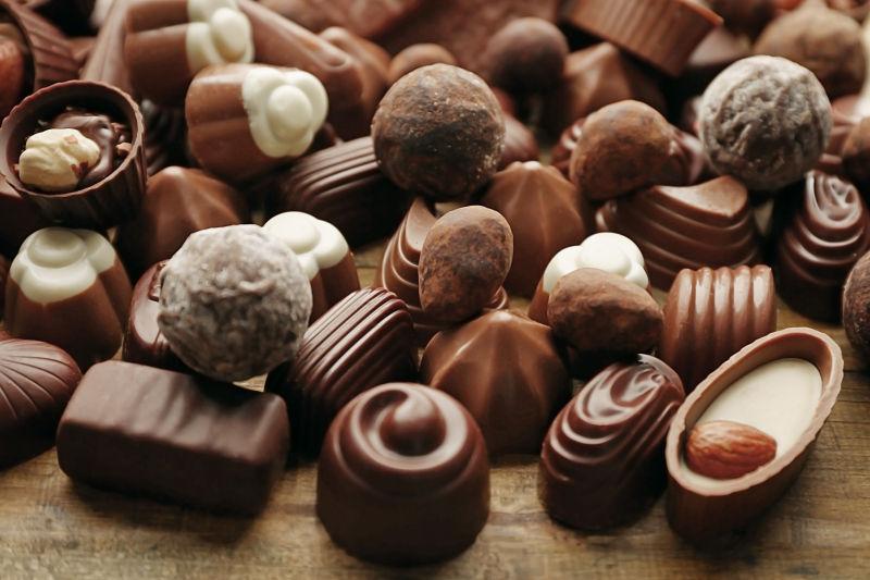 各种美味的巧克力