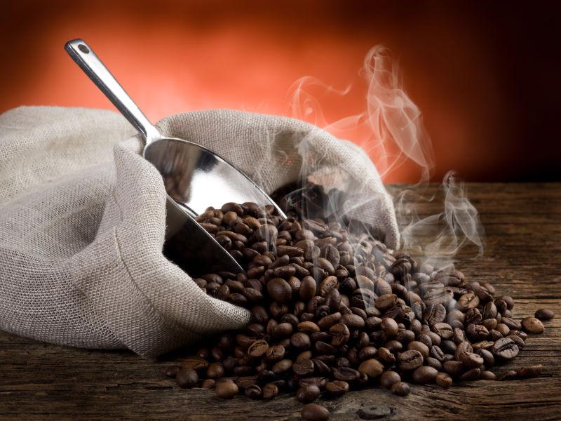 热烘焙咖啡豆