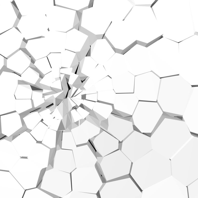 破碎的白色地面