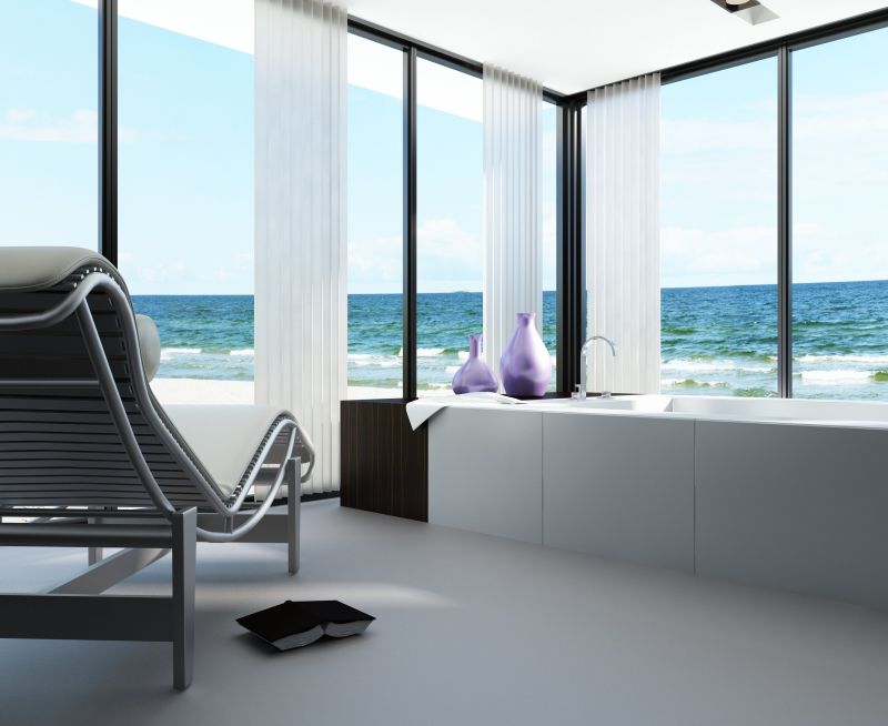 临海的豪华浴室浴缸设计