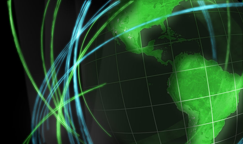 蓝色和绿色抽象线条的地图背景