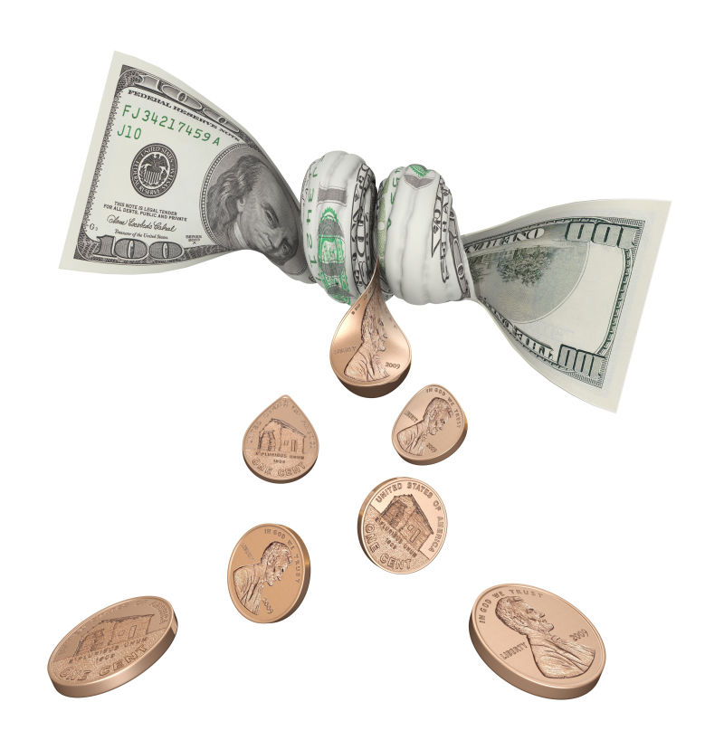 白色背景下的欧元