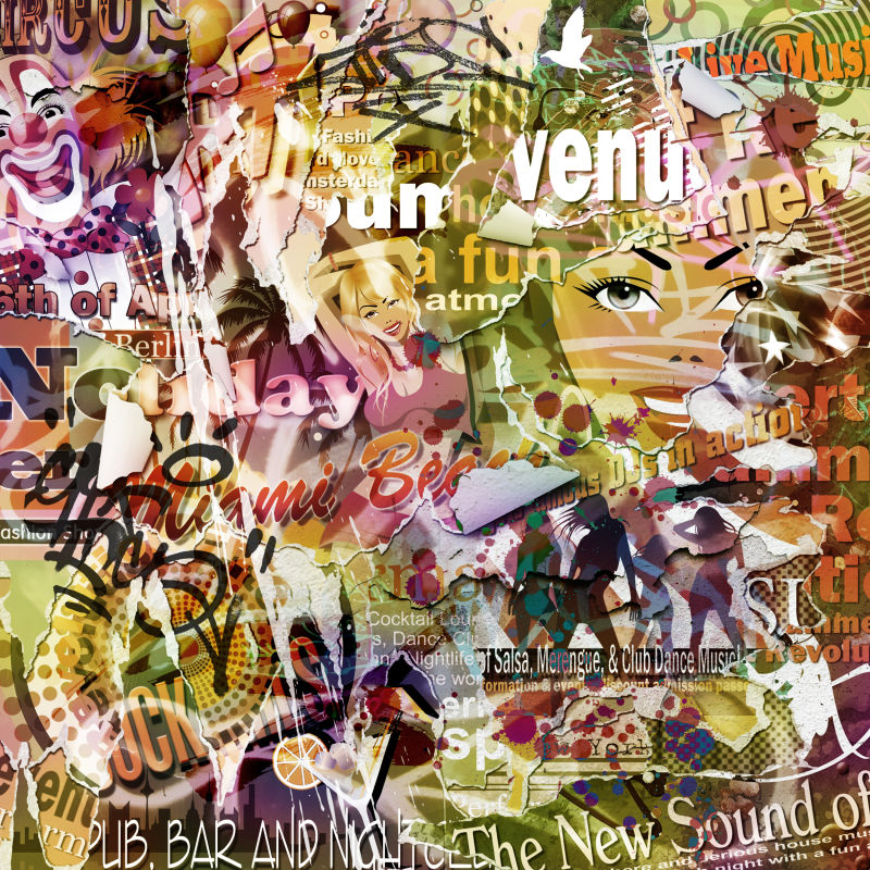 零乱破旧报纸背景