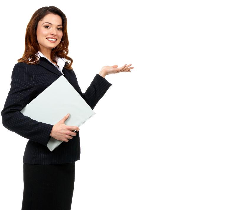 白背景下的商业女性