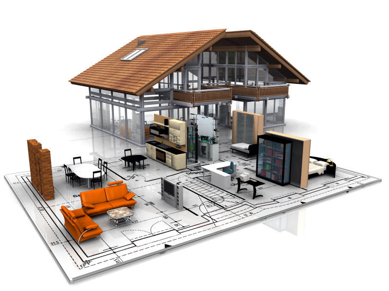 房屋模型建筑与设计蓝图