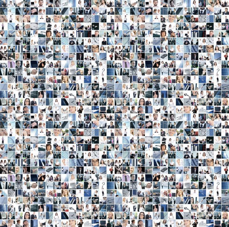 企业的商人拼贴