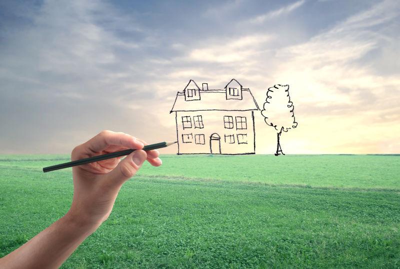 在风景画上画房子