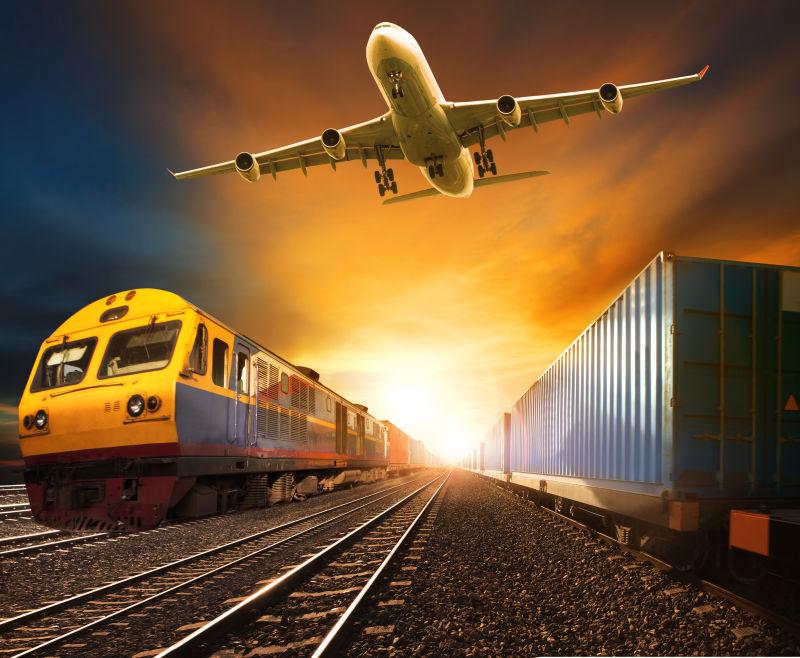 飞机和火车物流运输