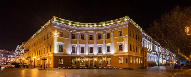 乌克兰敖德萨夜晚建筑