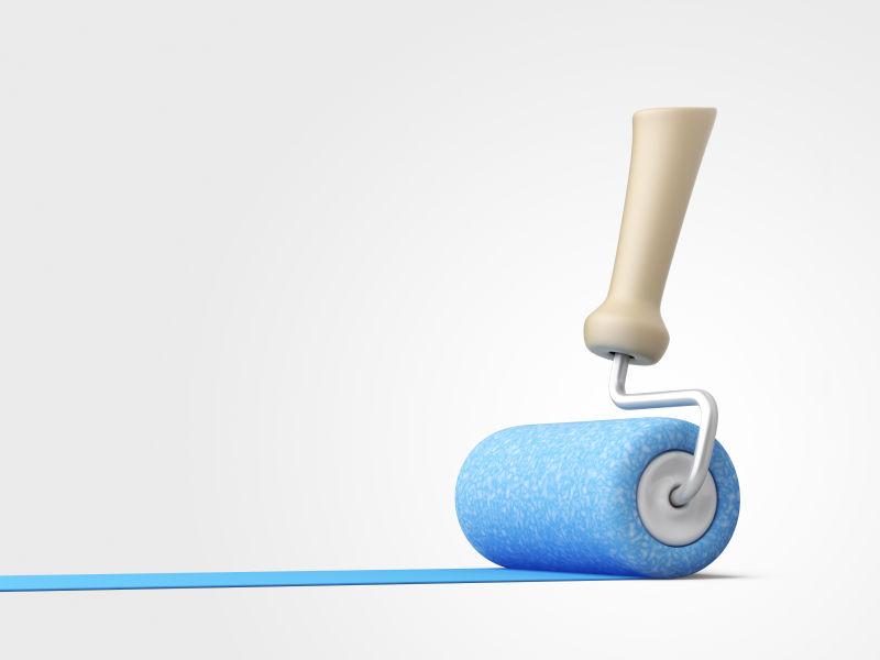 隔离三维图标的彩色的油漆