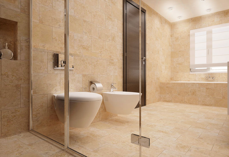 色彩鲜艳的浴室内部豪华设计