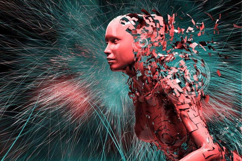 破碎的红色人工智能