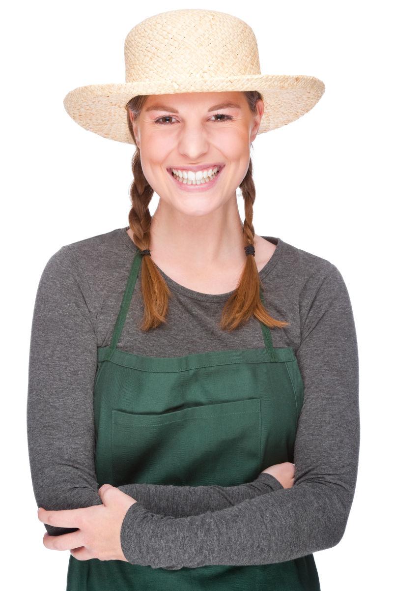 微笑的美女园丁