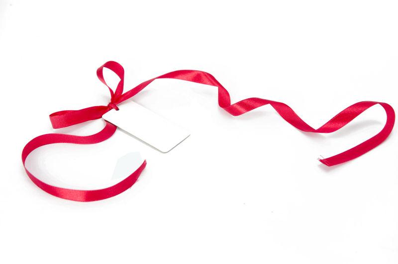 红色蝴蝶结礼品标签