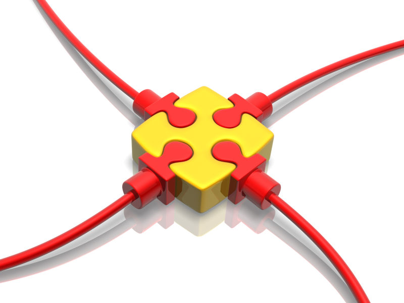 拼图概念的连接线